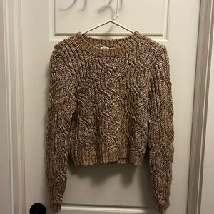 Garage Cable Knit Sweater in Brown and Cream